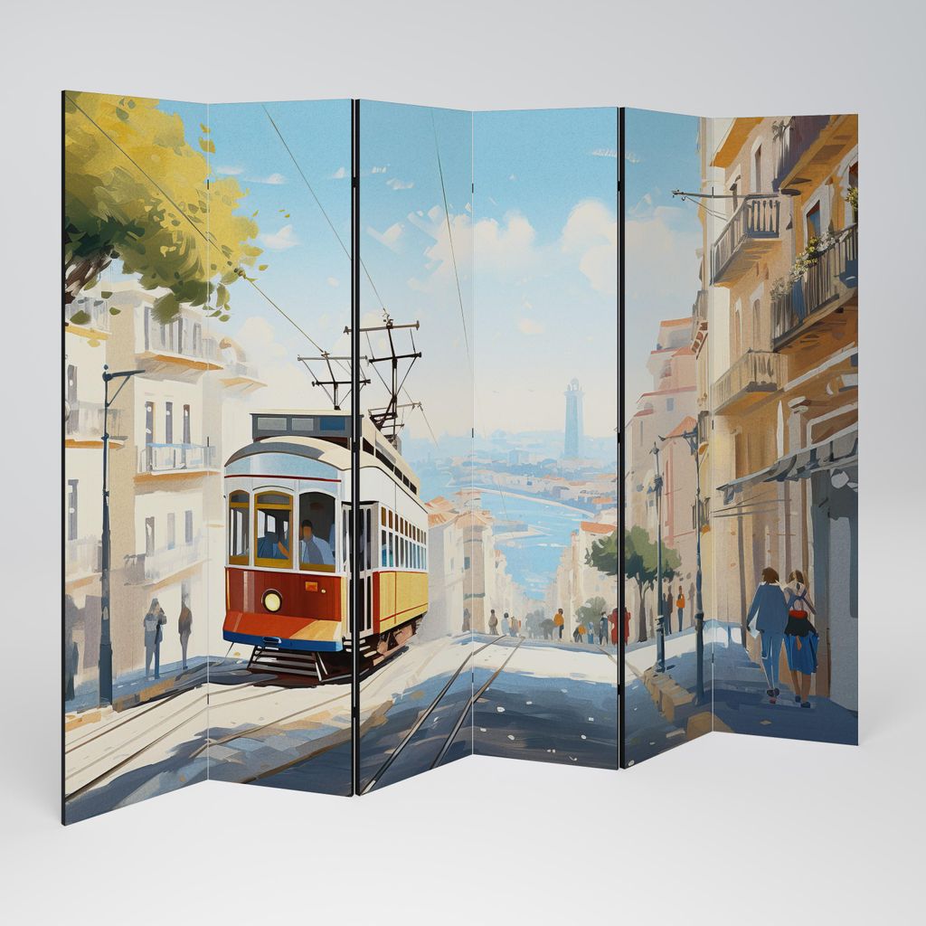 SpaceRebels Paravent Raumteiler - 6-teilig Raumtrenner, Druck 2-Seite - Raumtrenner - Trennwand Wohnung - Room Divider - Spanische Wand Deko Modern...