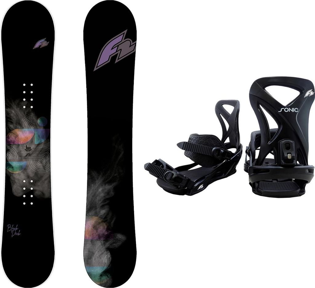 F2 Set Damen Snowboard Blackdeck Schwarz 142cm + Sonic Pro Bindung M