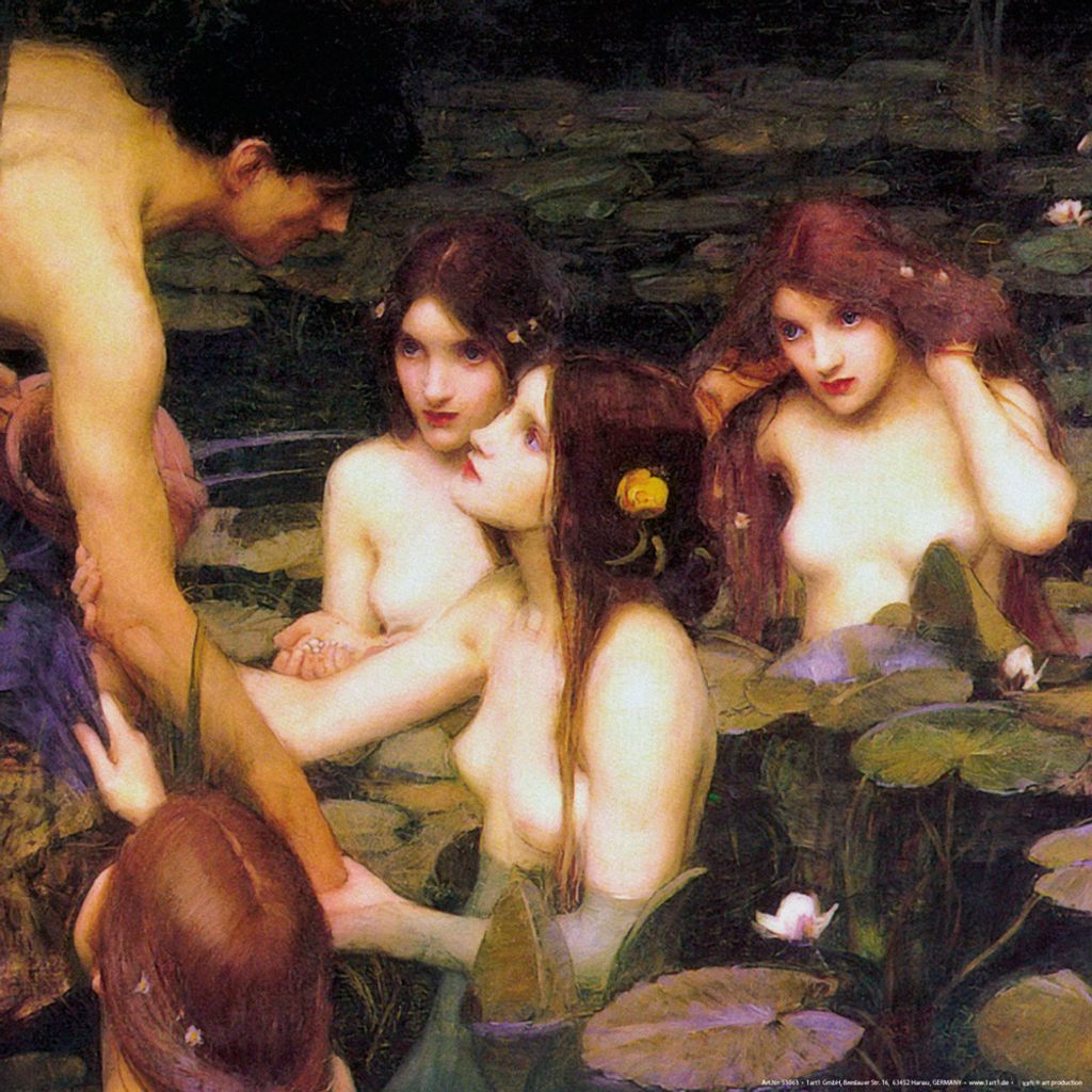 John William Waterhouse Kunstdruck Bild - Hylas Und Die Nymphen, 1896 (40 x 40 cm)