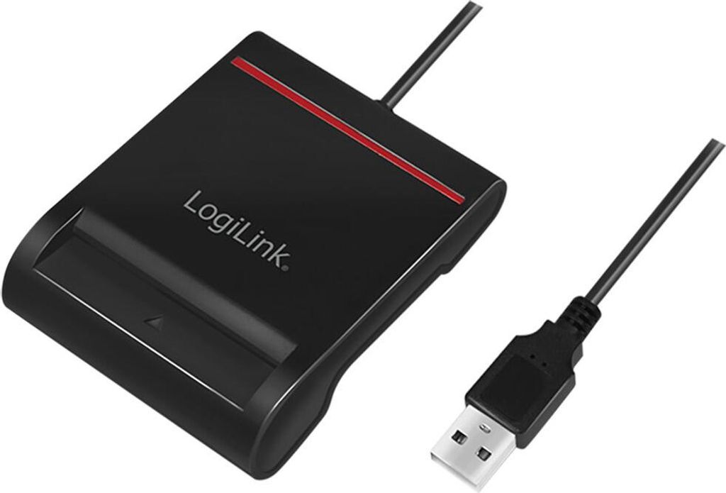 Logilink USB 2.0-Kartenleser, für Smart-ID, schwarz Image du produit 