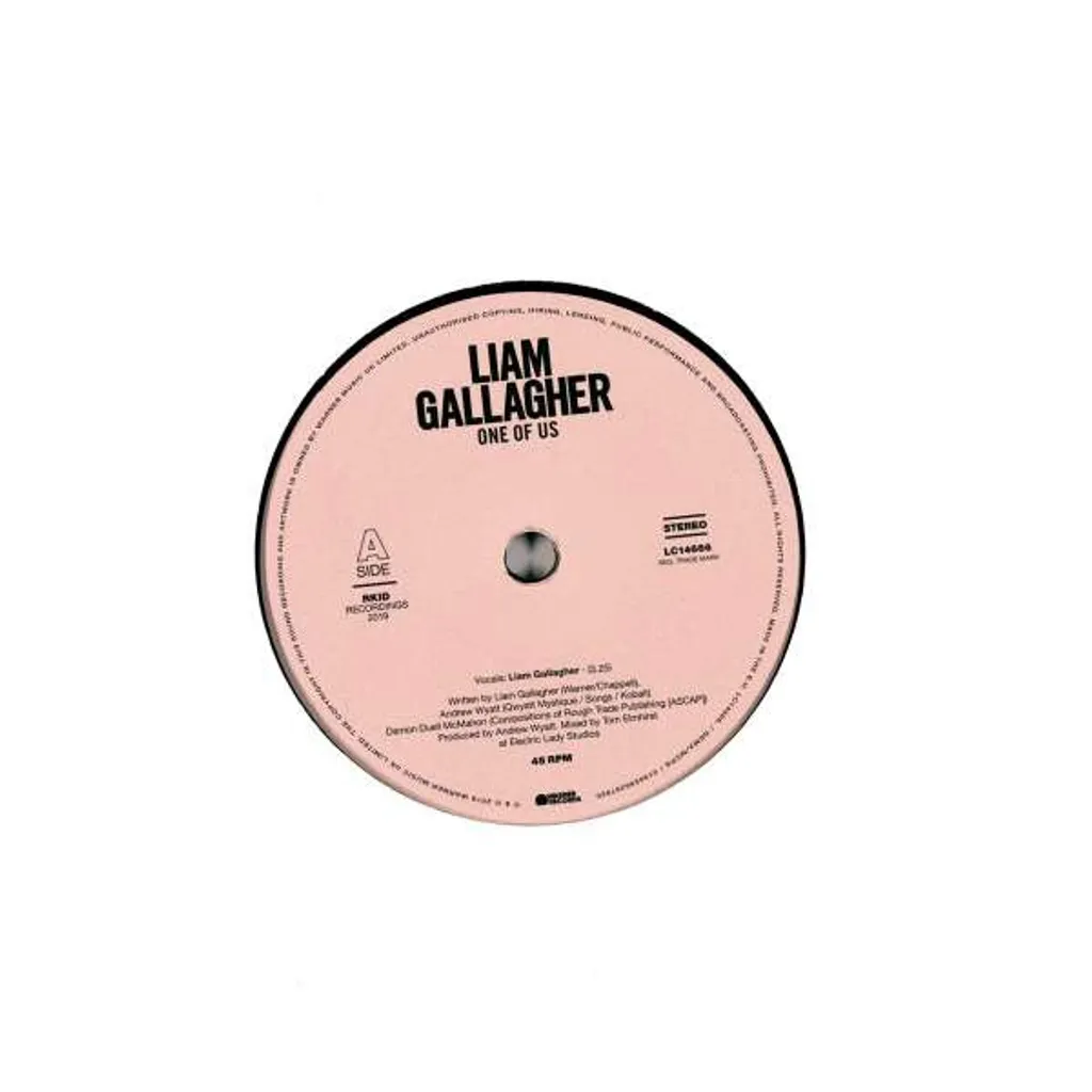 Disque Vinyle Single 7 Pouces Liam Gallagher One Of Us Pressement Rare