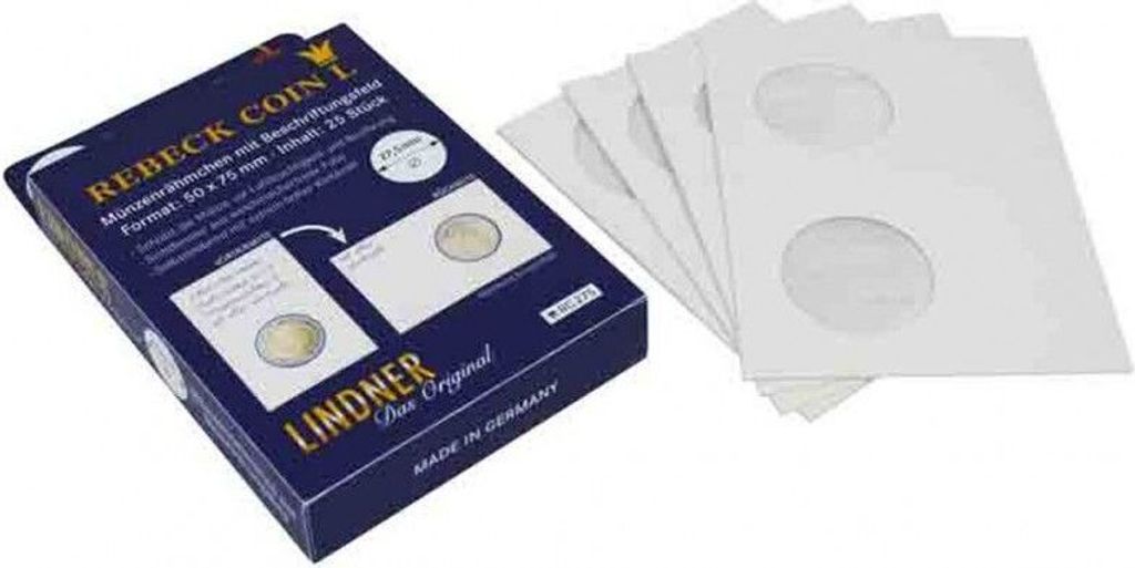 Lindner RC395 REBECK COIN L Münzenrähmchen-25er-Packung