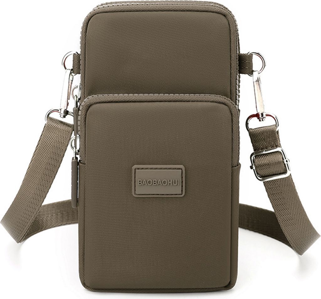 Handytasche, verstellbarer Riemen, mehrere Fächer, Reißverschluss, Umhängetasche für Handys mit Kopfhörerloch, Reisetasche, Schultertasche, Au...