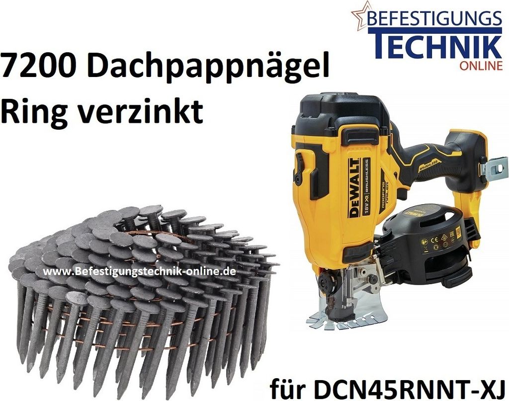 Dachpapp Nägel 3,1x22mm Ring verzinkt für DeWalt Akku Nagler DCN45RNNT DCN45RND2