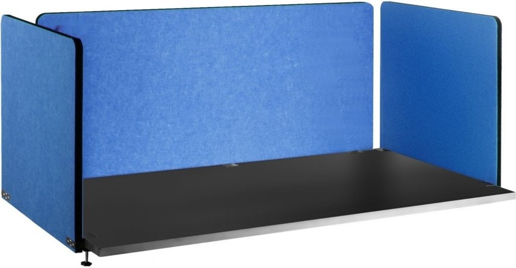 Trennwand Schreibtisch - Akustik-Sichtschutz aus Polyesterfaser, 20mm dick, Marineblau - Passend für 10-35mm Tischplatte - Schalldämmende Tischtr...