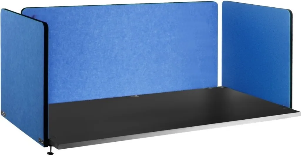 Panneau séparateur de bureau insonorisant en fibre polyester bleu