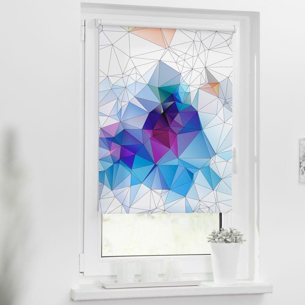 Rollo Klemmfix, ohne Bohren, blickdicht, Grafik - Bunt 120 x 150 cm (B x L