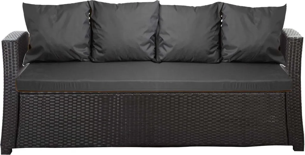 Set Cuscini Esterno 180cm Antracite | Seduta e Schienali Divano Rattan