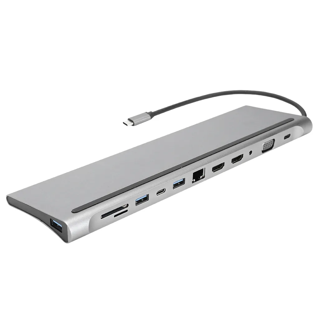 Hub USB-C Multiport 12-en-1 Station d'accueil Double HDMI pour Ordinateur