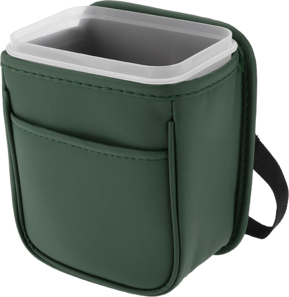 Auto-Mülltonne tragbar und hängend 15 cm Länge 10 cm Breite 18 cm Höhe Mülltonne Kunstleder Grün