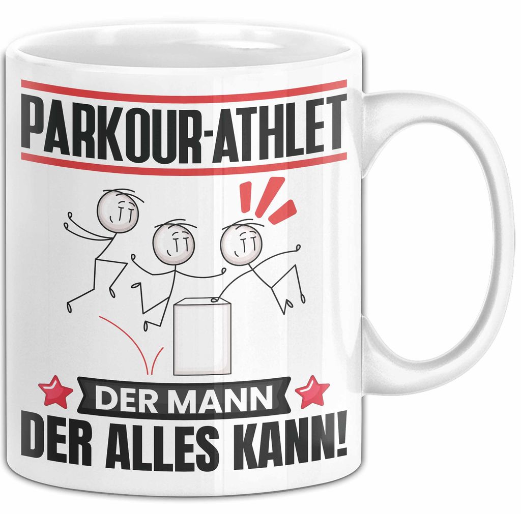 Parkour-Athlet Tasse Geschenk für Parkour-Athlet Der Mann Der Alles Kann Geschenkidee zum Geburtstag (Weiß)