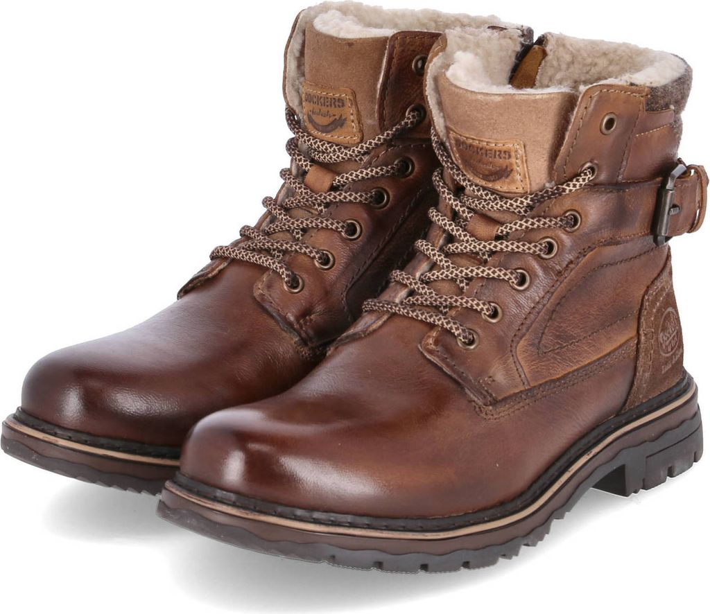 Dockers buty zimowe mężczyźni gładka skóra brązowy rozmiar: Zdjęcie produktu 