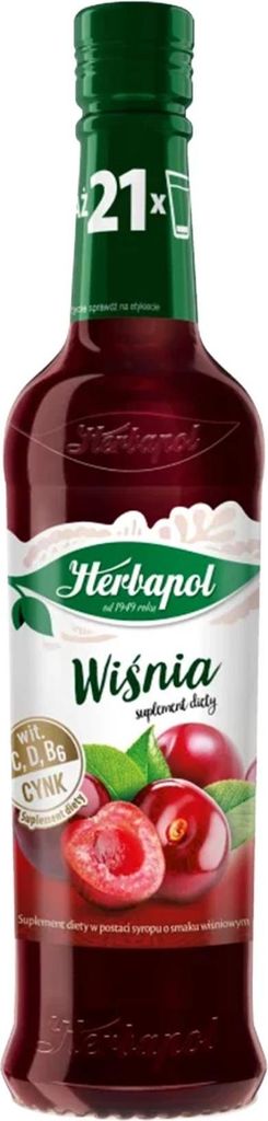 Herbapol Suplement Diety Syrop O Smaku Wiśniowym 420 Ml Zdjęcie produktu 