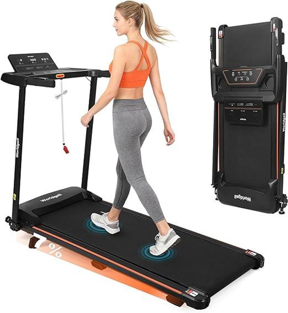 ZMH Laufband Zuhause Walking Pad 14 km/h Laufbander Schreibtisch Klappbar LED-Anzeige Tasten zur Herzfrequenzmessung Treadmill mit Steigung