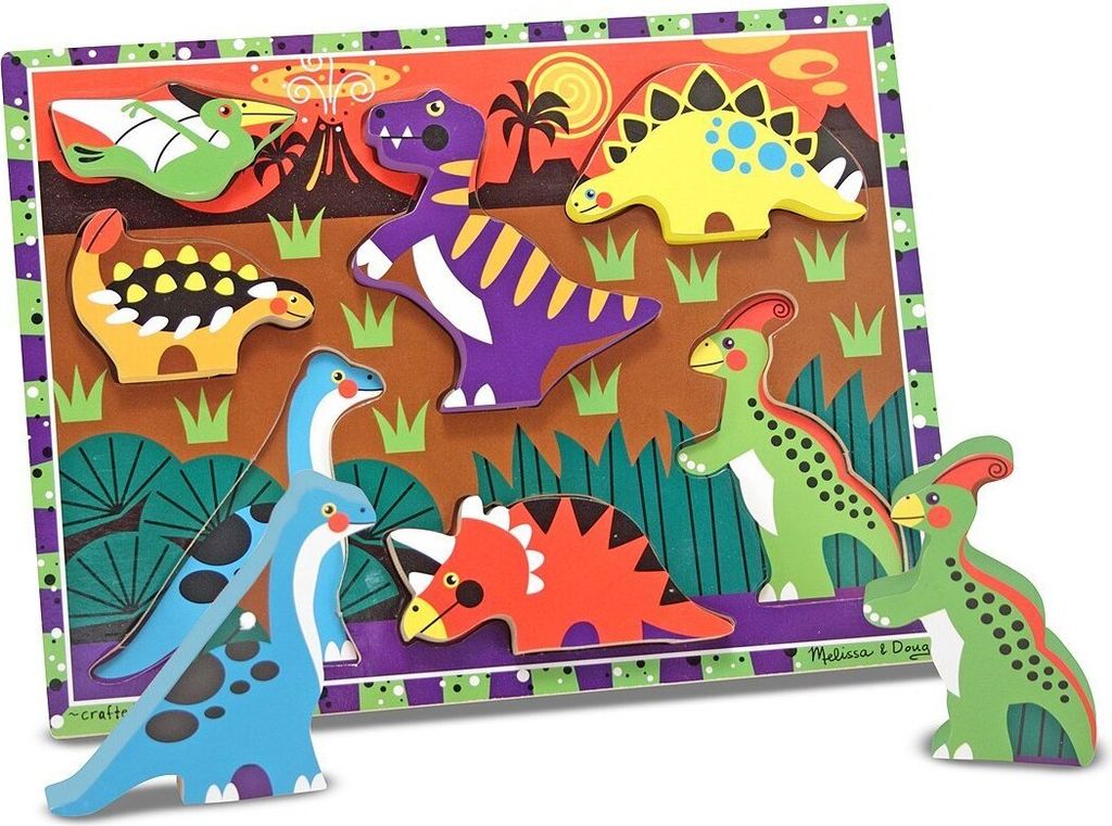 Melissa & Doug Dinosaurier Holzpuzzle (7 Teile)