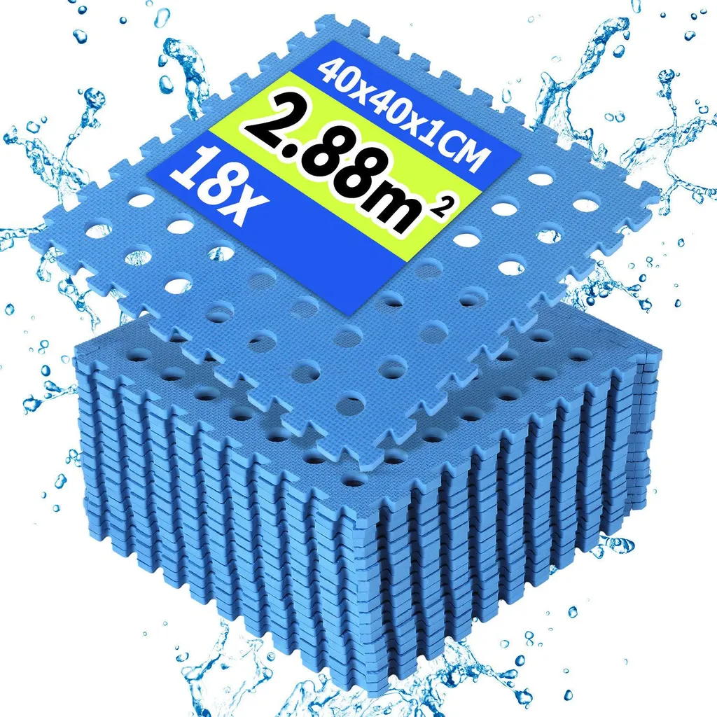 Izrielar Protezione Pavimento Piscina EVA Blu - 18 Pezzi 40x40