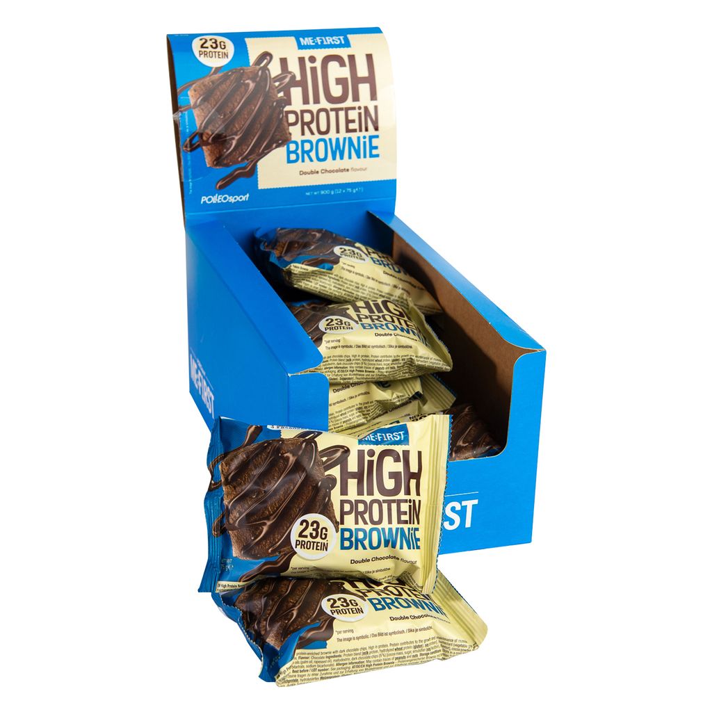 Polleo Protein Brownie, 12 x 75 g - Double Chocolate