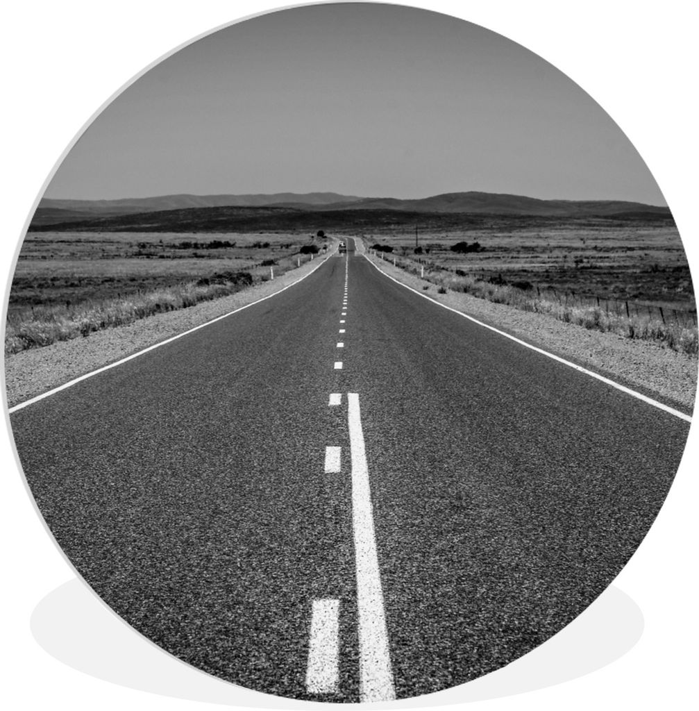 MuchoWow Rundes Wandbild - Runde Bilder Australien - Landschaft - Schwarz - Weiß Ø 60 cm Kreis Wanddekoration Kunststoff - Wandkreis - Wandschm...