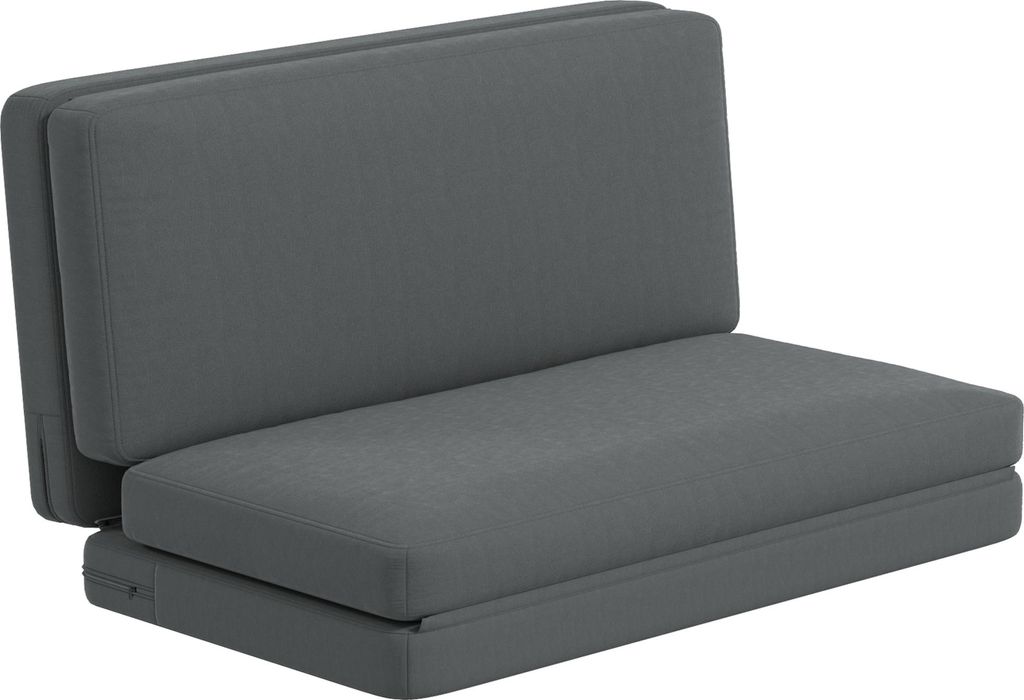 3-in-1 faltbarer Relaxsessel, Gästematratze, teilbar, 138 cm breit, Dunkelgrau