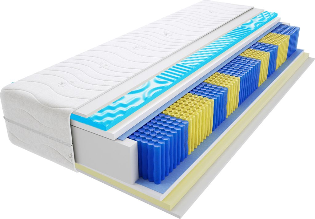 Matratze 85x160 cm Doppelmatratze, H3 Mittelfest Federkernmatratze, Taschenfederkernmatratze 21 cm Hoch Visco Memory Profilierter Visco Memory Hypo...