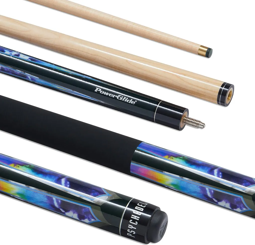 Queue de billard de précision PowerGlide Psychedelic CS878 Bleue en Bois