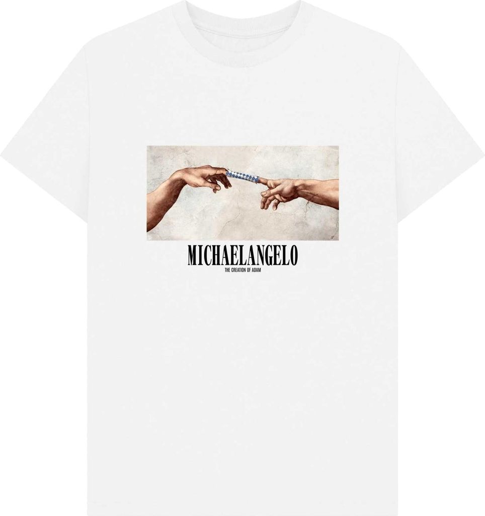 Apoh - "Creation Of Adam" T-Shirt für Herren/Damen Uni PN1702 (XXL) (Weiß)