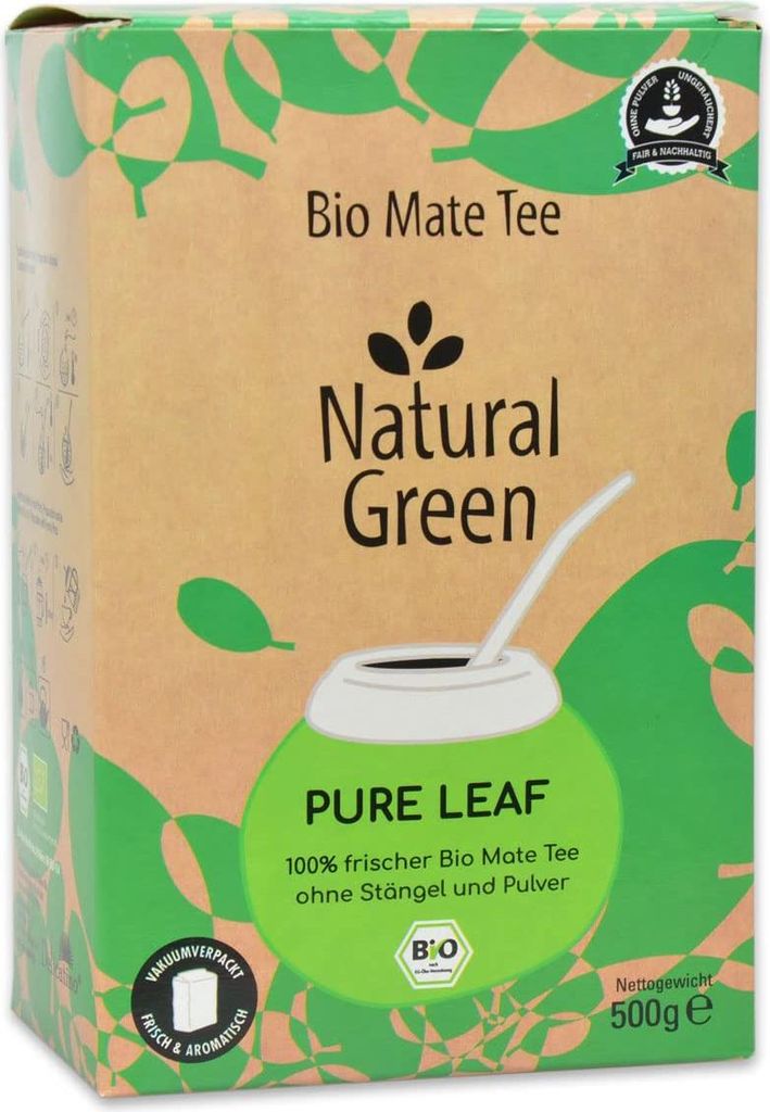 Mate Tee Natural Green PURE LEAF (500g) Mate Tee ohne Stängel (frisch & ungeräuchert)
