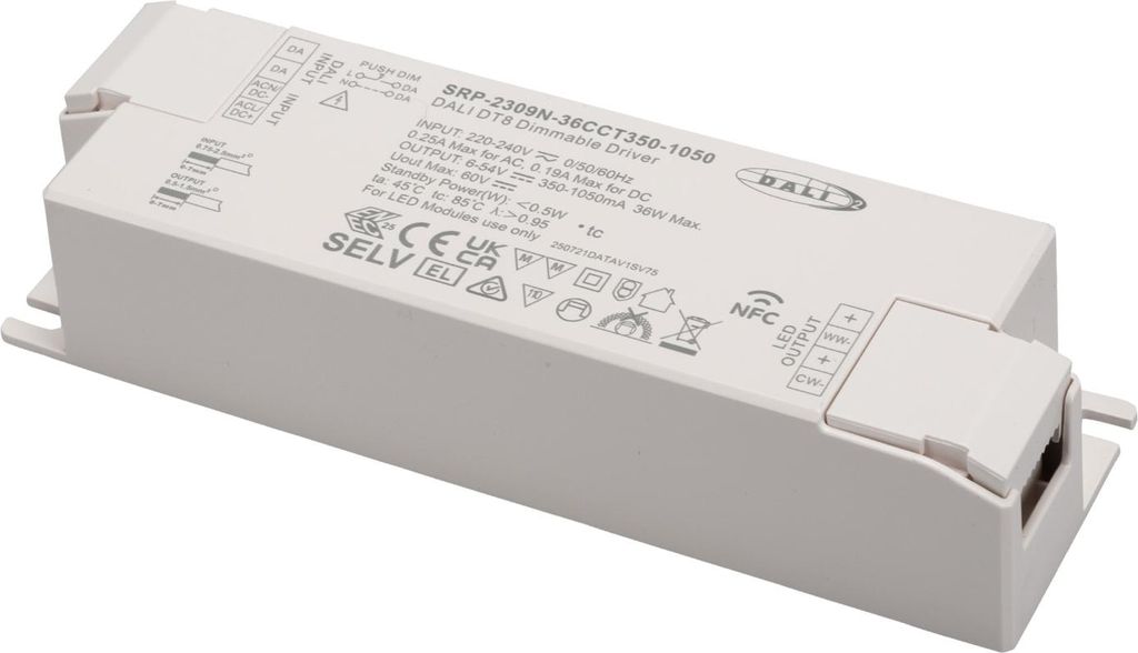 CONNEX SRP-2309N-36CCT350-1050 Dali / PUSH DT8 NFC CCT Netzteil bis 36W 350-1050mA