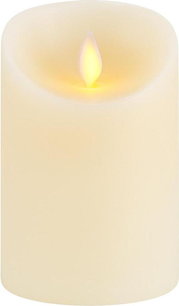 LED Kerze aus Echtwachs mit Timer 7,5cm gross | Ramadan Kerzen mit Flackerndes warmweißes Licht und 3D Flamme