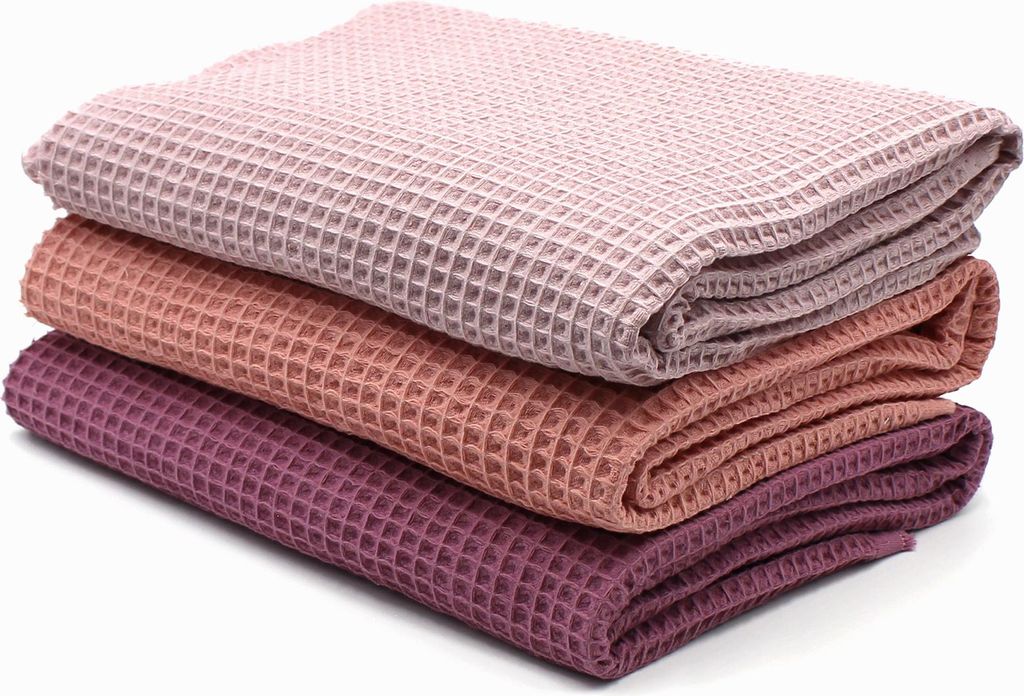 Waffelpique 3er Set je 0,5m x 1,5m Waffel Stoff 100% Baumwollstoff DIY Nähstoff Dekostoff zum Nähen Set07