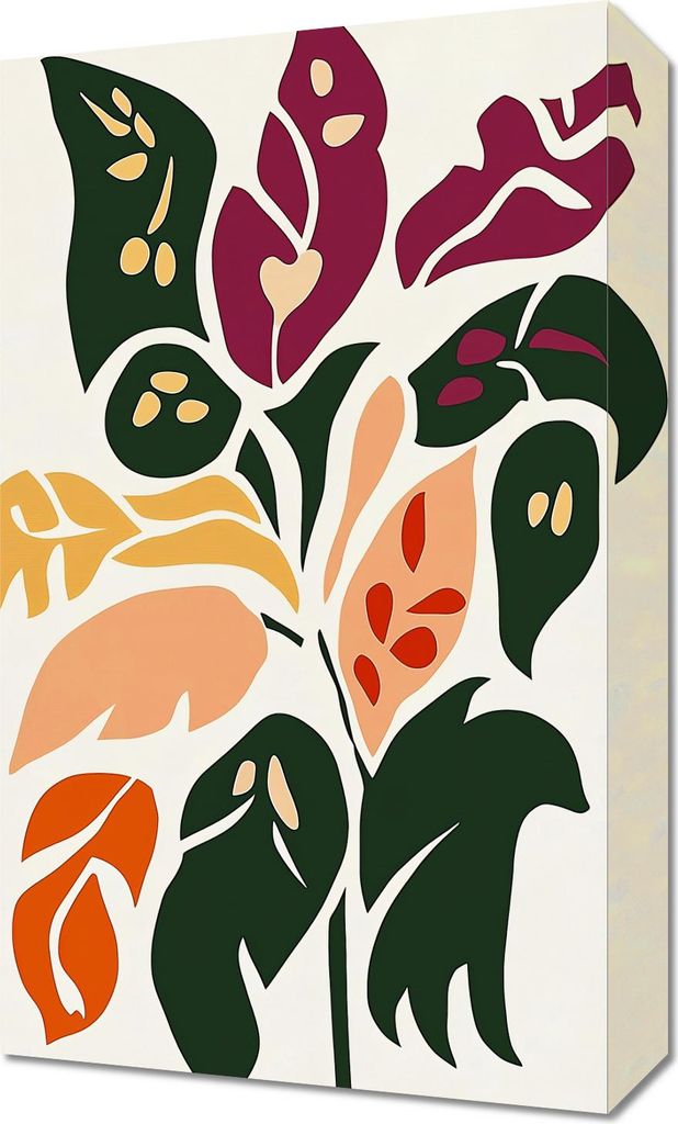Bild 30x50cm Blumenpflanze Minimalistisch, Innenräume Skandinavischer Stil, Boho