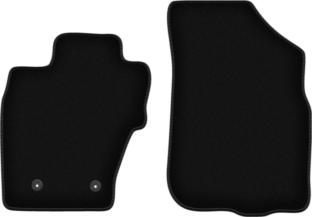 Wielganizator Velours-Autoteppiche vorne – passend für Dacia Duster I 4WD (SUV, Bj. 2010-2018) – schwarz, passgenau, mit Befestigungen set 2 Stk.