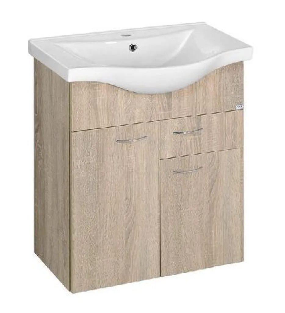 Mobile Sottolavabo 600x740mm Aqualine Keramia Fresh 50066 Rovere Platino