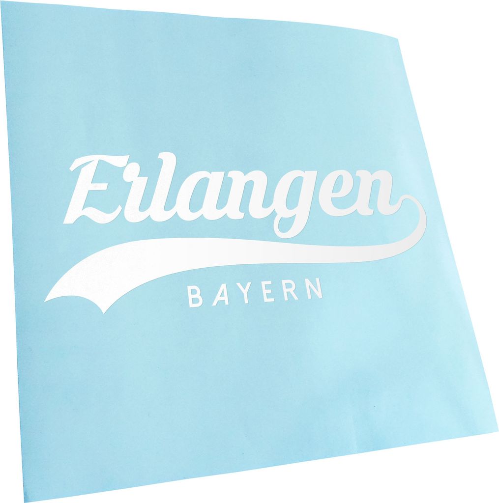 Kiwistar - Autoaufkleber - Erlangen Bayern - Weiss - 40x15cm - Aufkleber für Auto, Laptop, Fahrrad, LKW, Motorrad Mehrfarbig JDM Decal Racing