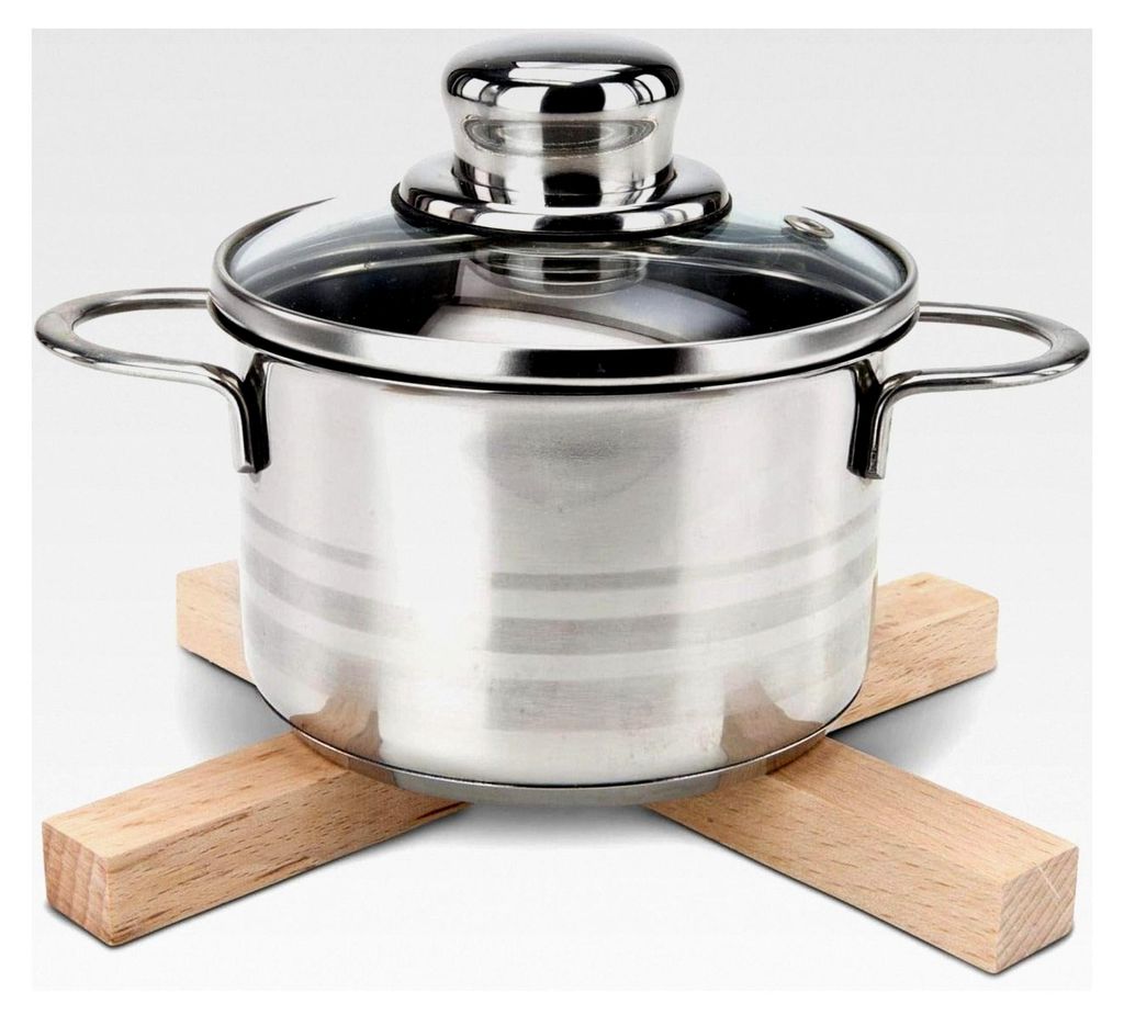 Topfuntersetzer aus Buchenholz – Platzsparend, praktisch und stabil, modernes Design; Maße: ca. 21 x 4,6 x 1,8 cm