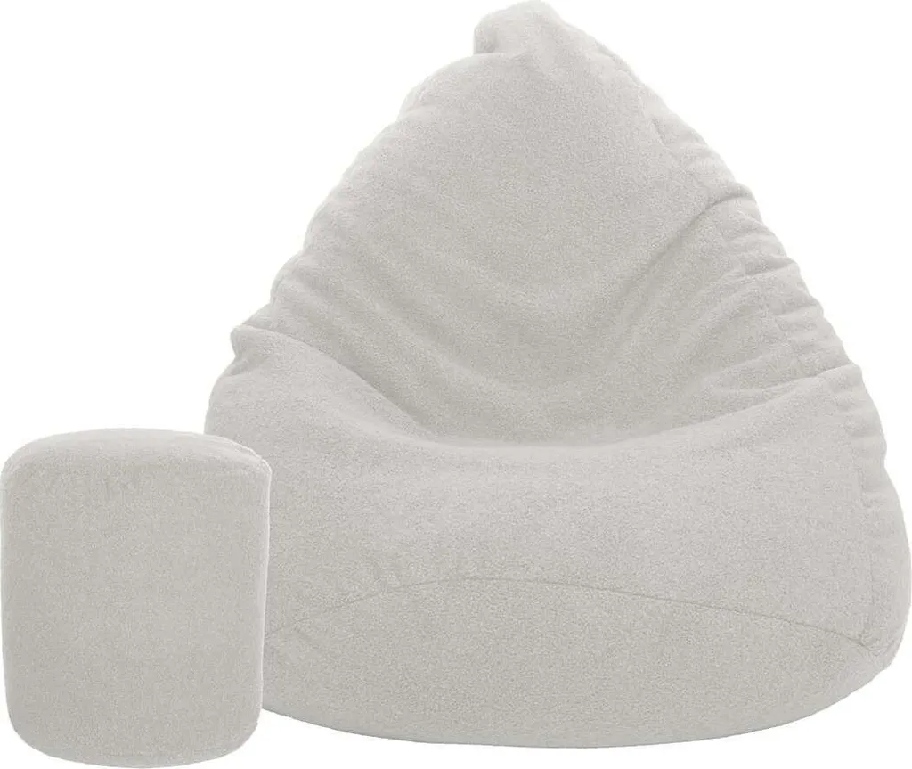 Sac d'assise 100x75 agneau blanc avec repose-pieds contre le mal de dos
