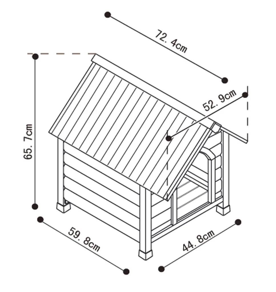 Niche pour chien de jardin Civetta 1 Java - Abri robuste toute saison - 2