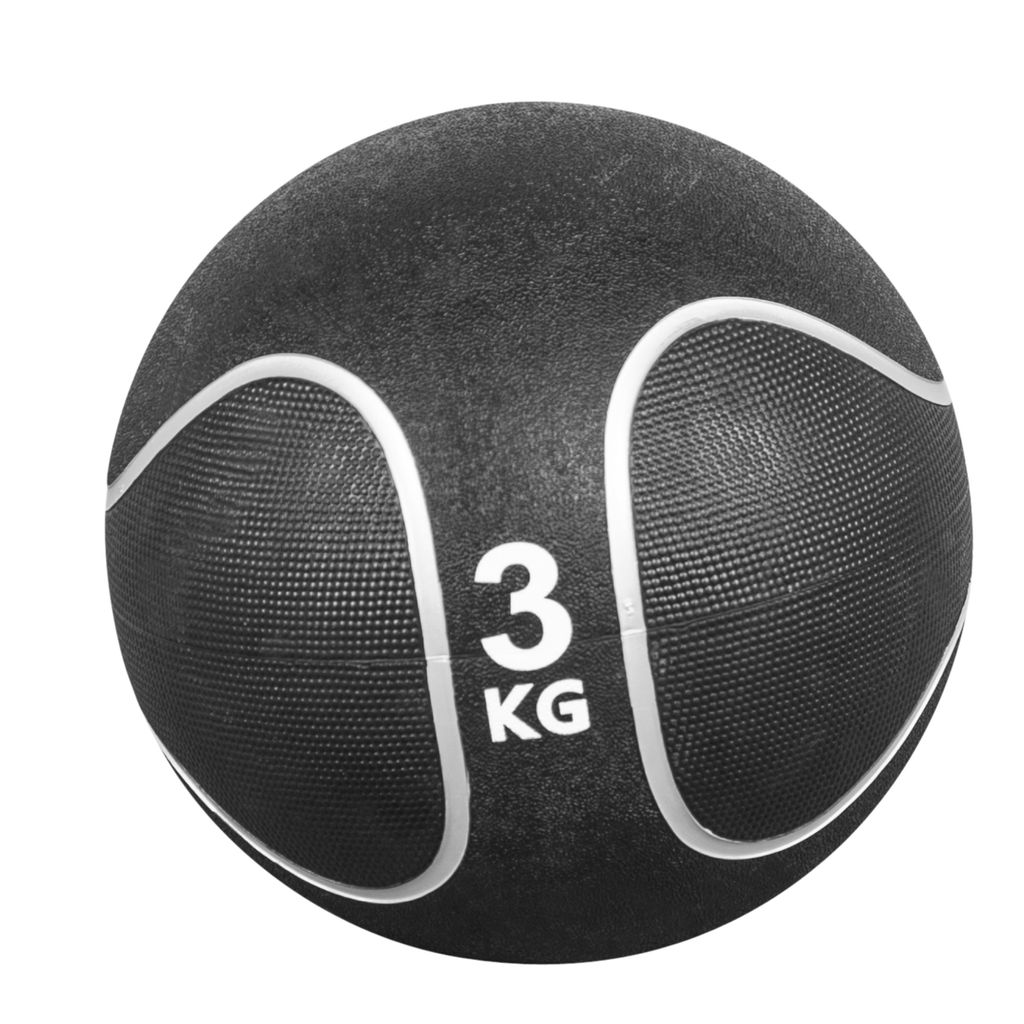 GORILLA SPORTS Medizinball - 3kg Gewichte, Ø 23, Rutschfest, aus Gummi - Slam Ball, Gewichtsball, Trainingsball, Fitnessball
