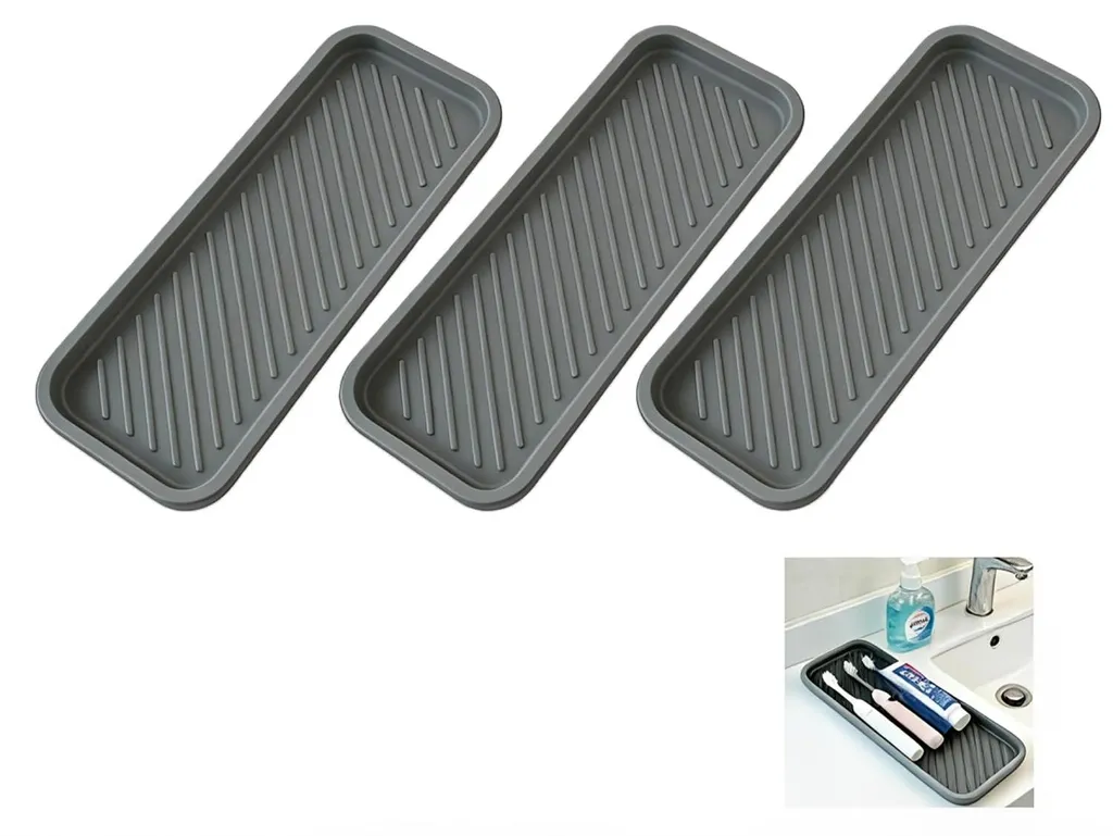 Plateau en silicone séchage rapide pour évier, tapis de drainage fin