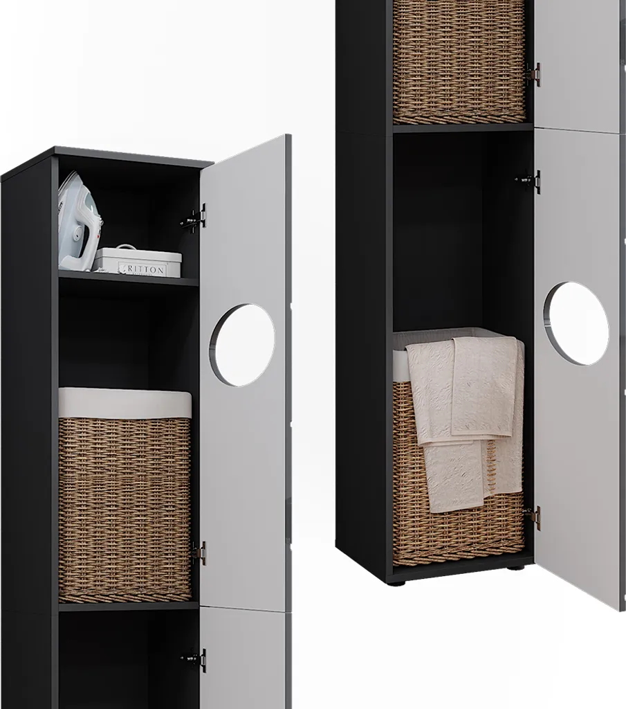 Offerta Armadio Bagno Vicco Irma Antracite Lucido | 37,2 x 192 cm - 6