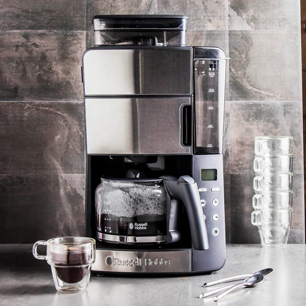 Cafetière Programmable Grind & Brew Russell Hobbs Verseuse Verre 1.25L - 2