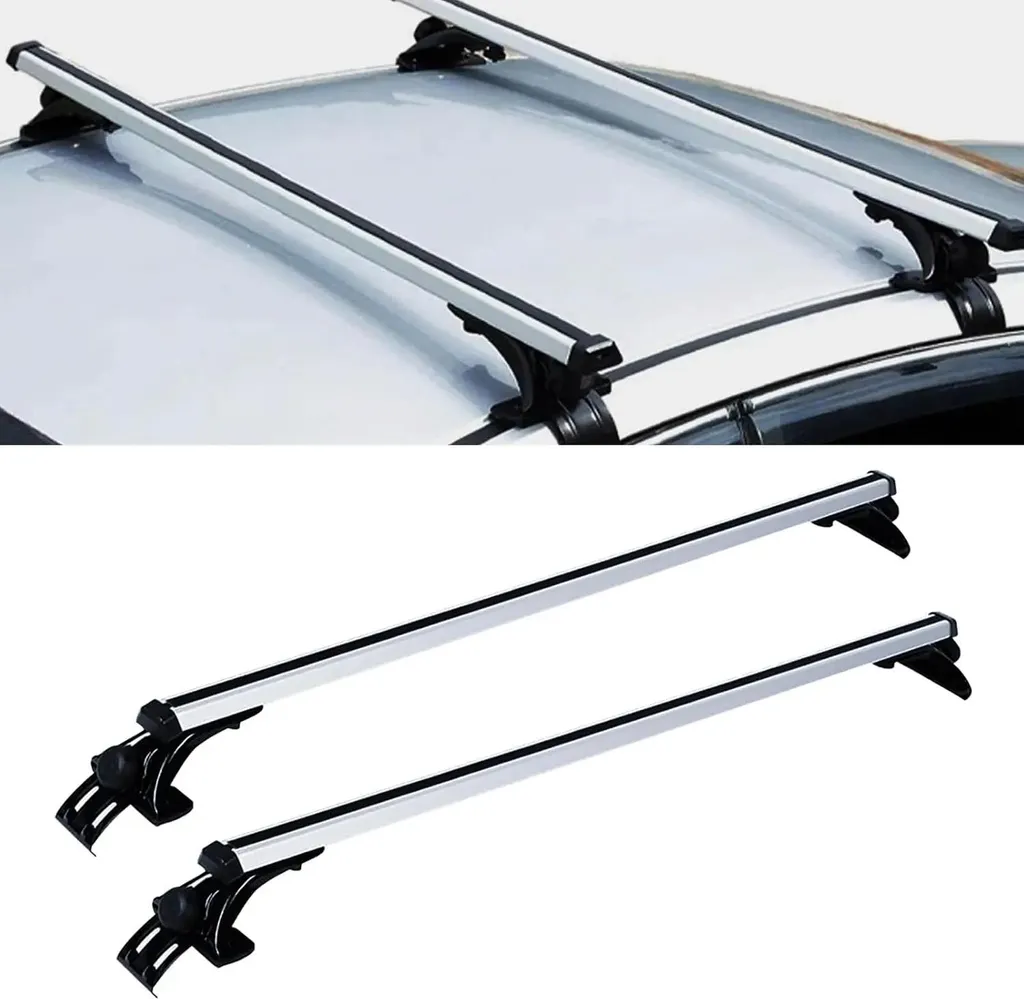 Jeu de 2 barres transversales universelles pour voiture en alu noir