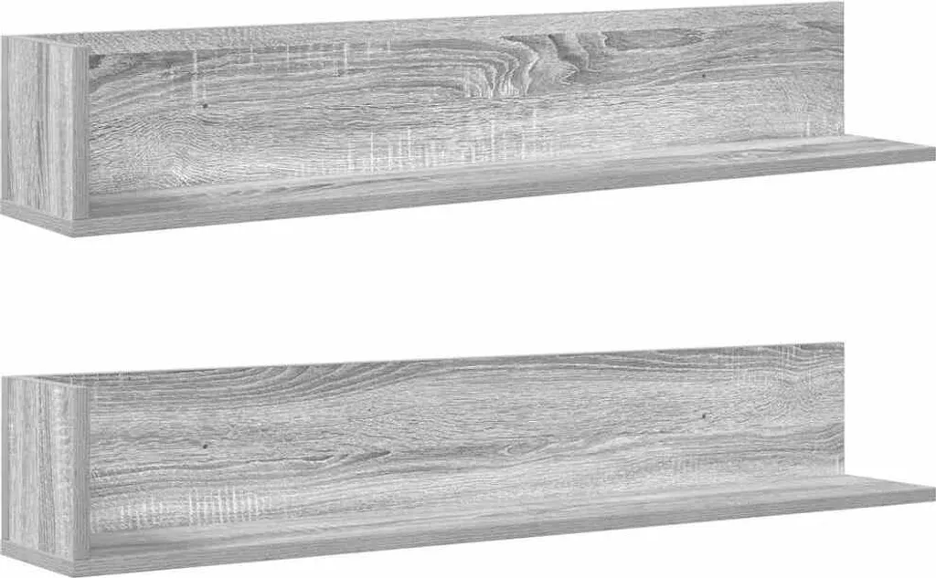 Set 2 Mensole 100cm Grigio Sonoma - Design Minimalista Legno Robusto