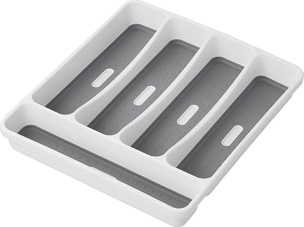 Besteckkasten 5 Fächer rutschfester Besteckeinsatz 32,5x28,5x4,5cm Campingküche