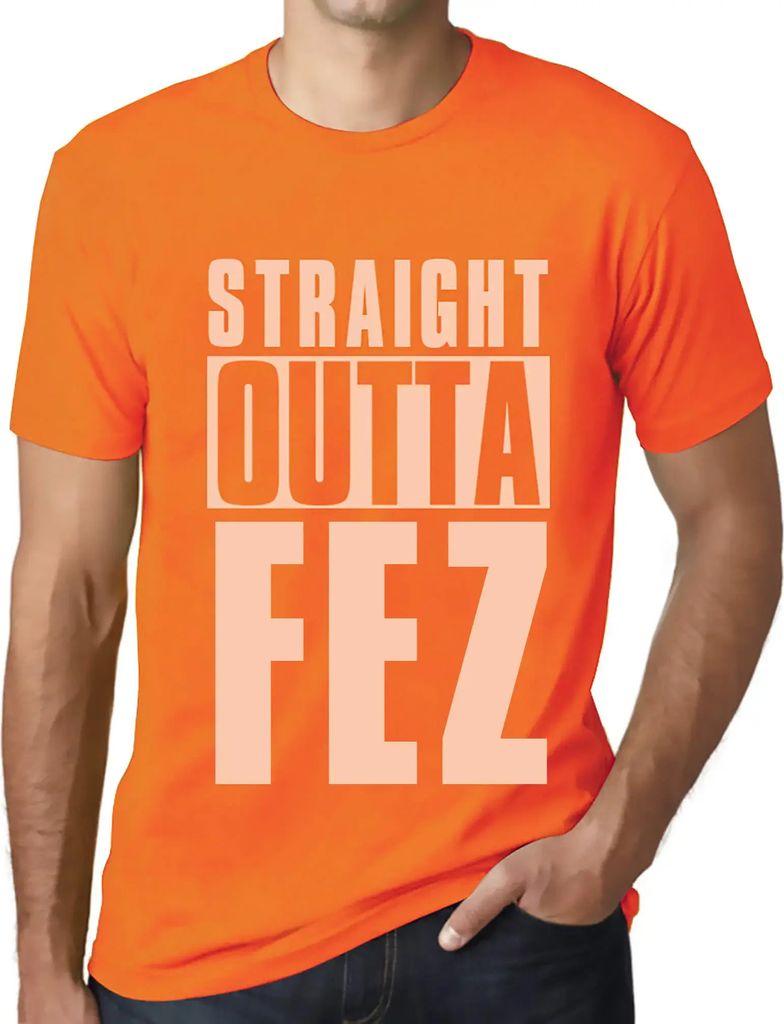 Herren Grafik T-Shirt Direkt aus dem Fez – Straight Outta Fez – Öko-Verantwortlich Vintage Jahrgang Kurzarm Lustige Druck Geburtstag Geschenk ...