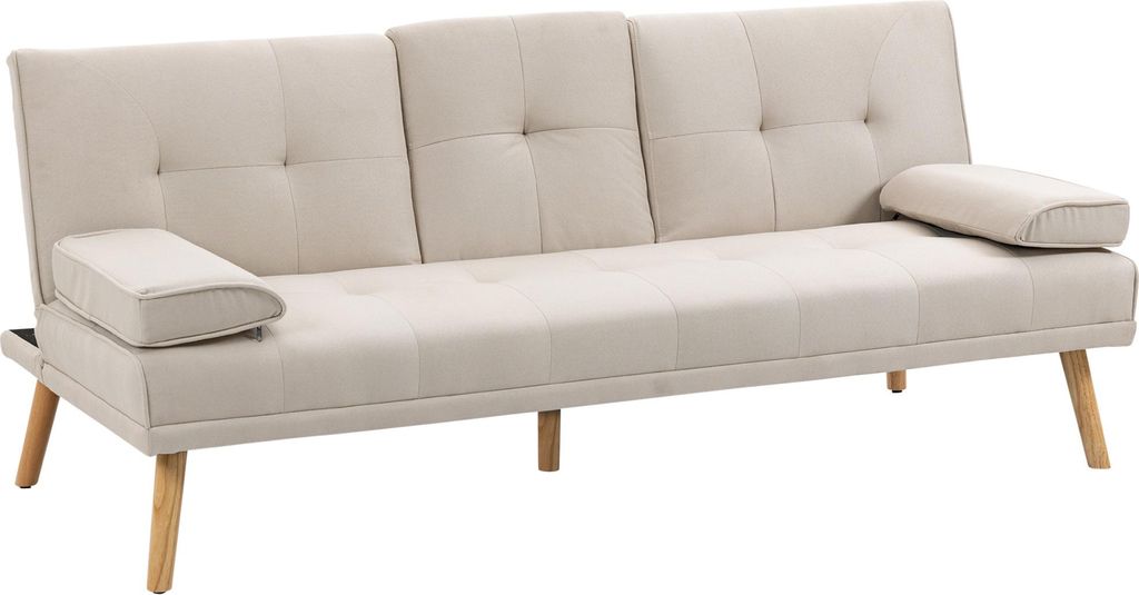 Sofa rozkładana HOMCOM, sofa 3-osobowa, sofa rozkładana ze Zdjęcie produktu 