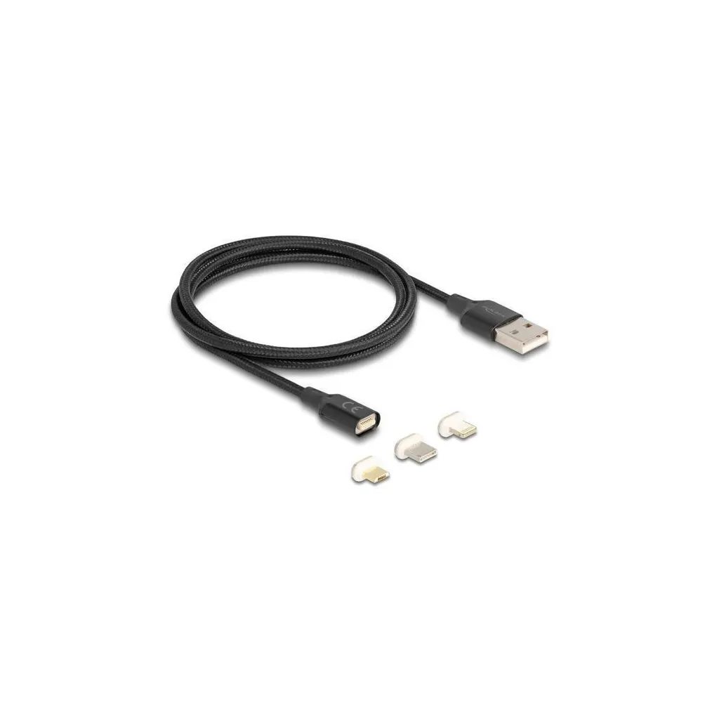 Câble USB magnétique voiture 3-en-1 pour iPhone Android et USB Type-C