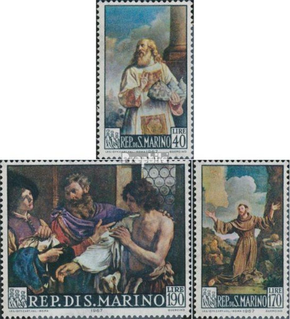 Briefmarken San Marino 1967 Mi 887-889 (kompl.Ausg.) postfrisch Giovanni Francesco Barbieri