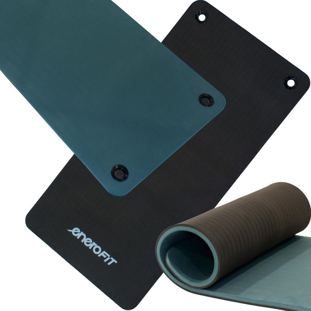 Fitnessmatte mit Aufhänglöchern ENERO FIT – 120x60x2 cm, rutschfest, wasserfest, TPE + EVA, Studio & Home