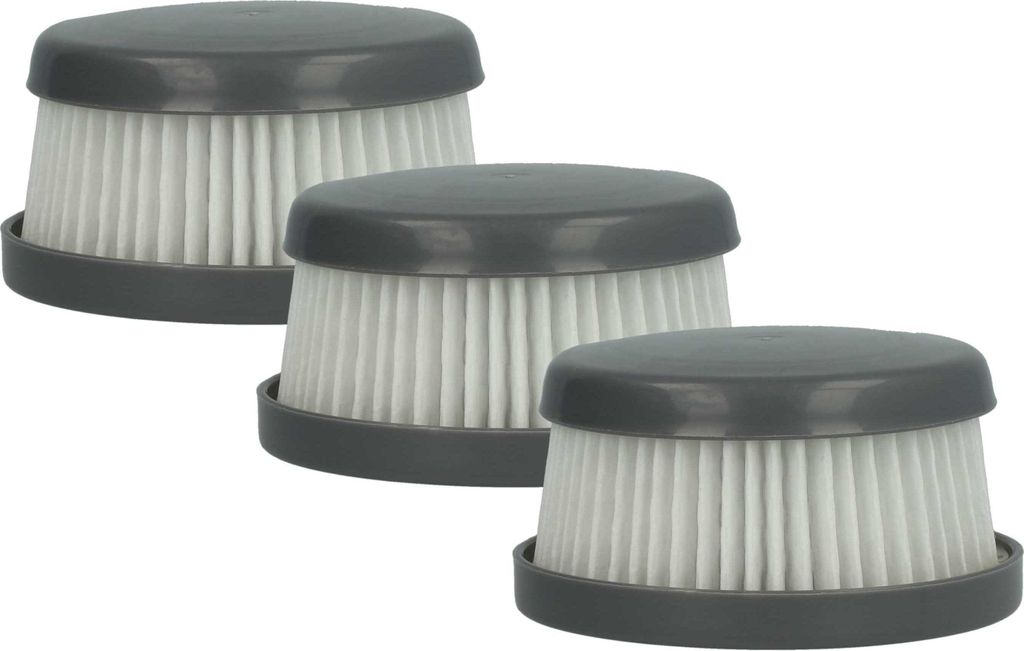vhbw 3x Faltenfilter kompatibel mit Black & Decker ORB-IT ORB72, ORB48 Staubsauger - Patronenfilter Grau Weiß Abwaschbar